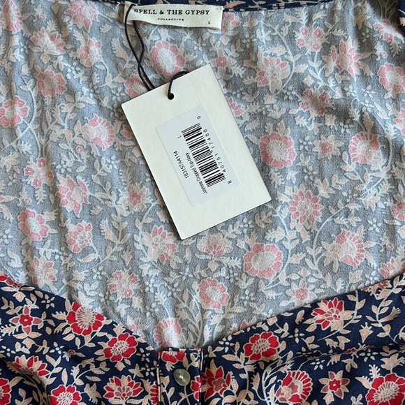 🚫SOLD🚫 NWT Spell Jasmine Navy Palazzo Pants and Matching Top Set – Large - Picture 7 of 9